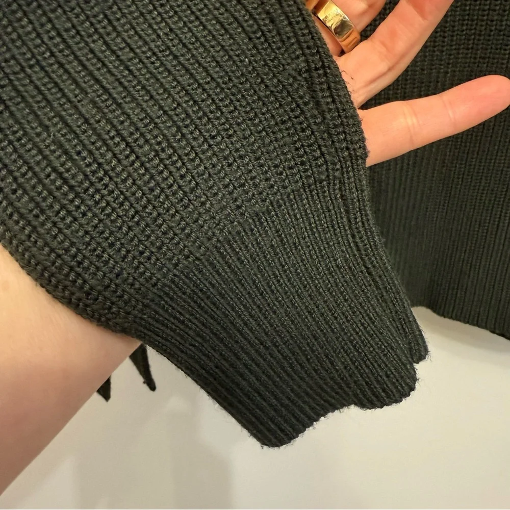 Athleta Forest Green Switchback Pullover Sweater Women’s XS Oversized Wool Blend